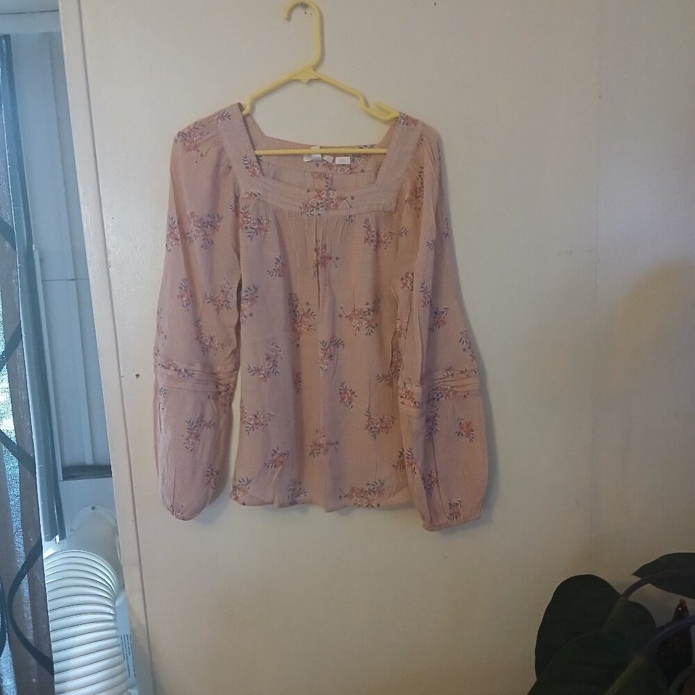 LC Lauren Conrad pink floral top Size Large